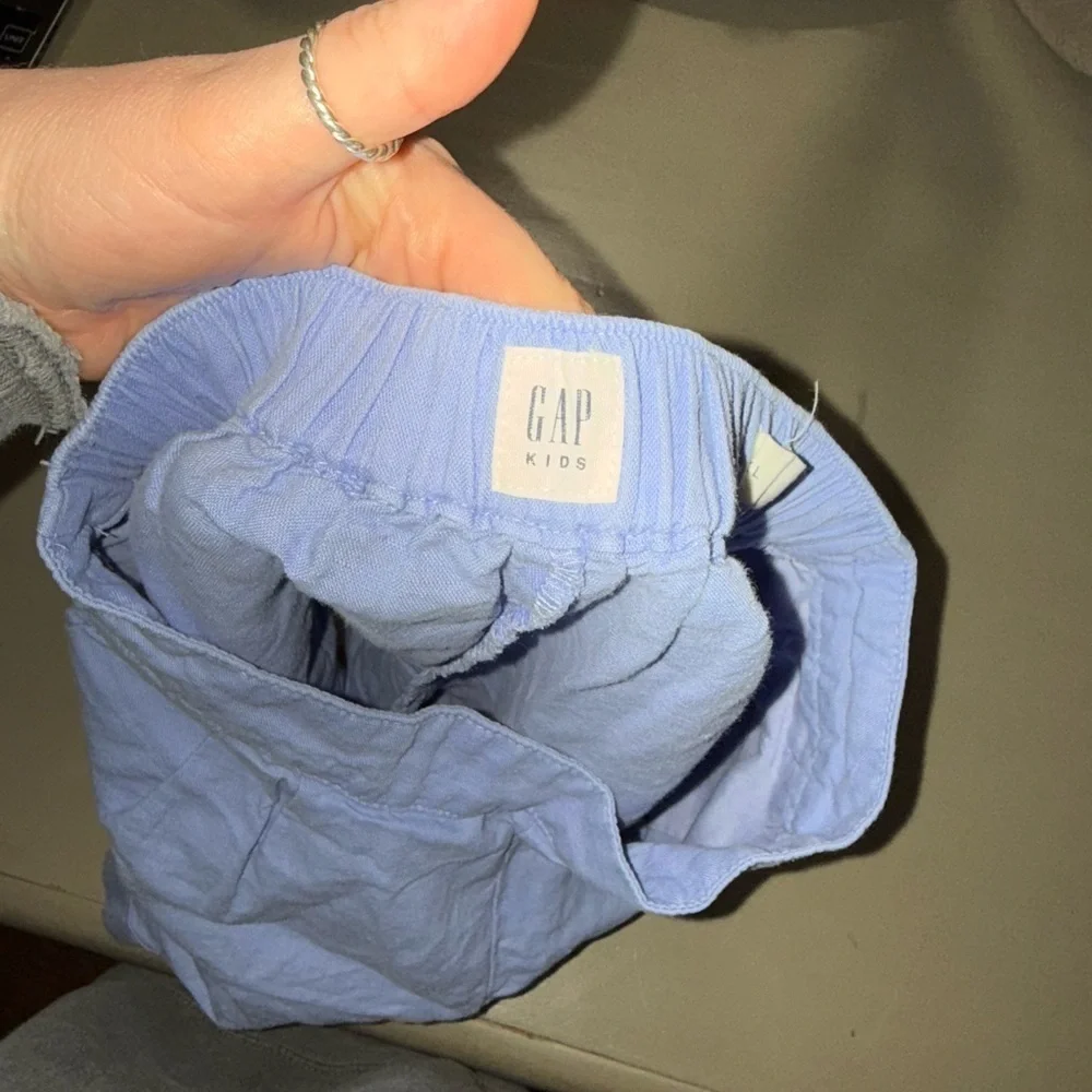 Girls Linen Blend Shorts Blue Pockets GAP Kids Blue/Periwinkle Size XL
